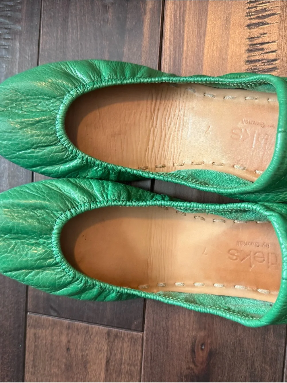 Tieks CloverGreen Leather Foldable Ballet Flats